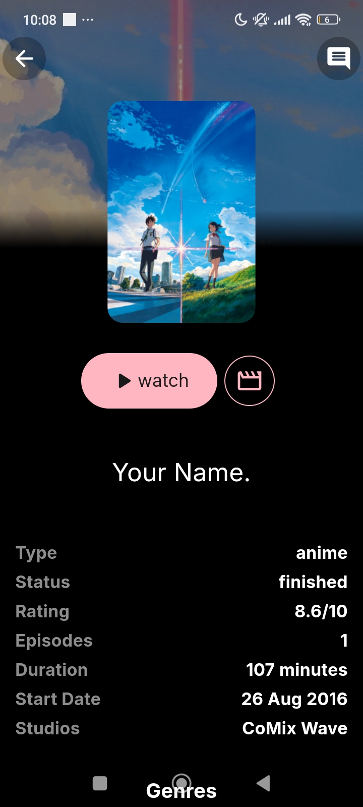 Discover screen